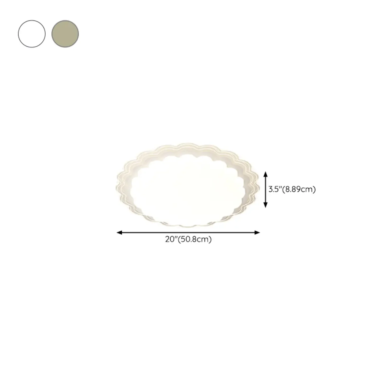 Modern White Artistic Rectangular Flush Mount Ceiling Light