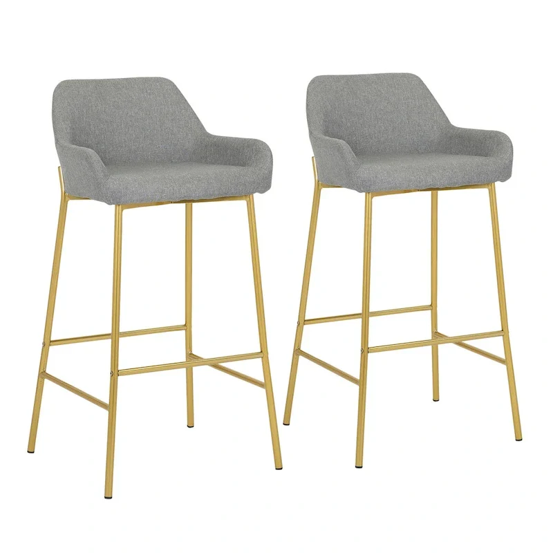 Gold Frame Upholstered Bar Stool