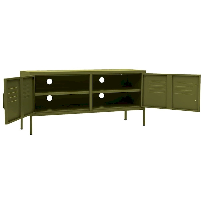 vidaXL TV Stand TV Unit Sideboard Home TV Console Media Unit Cupboard Steel - 41.3 x 13.8 x 19.7