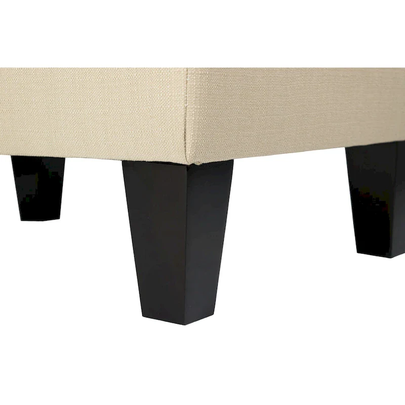 MJL Furniture Parker Fabric Upholstered Square Welted Ottoman