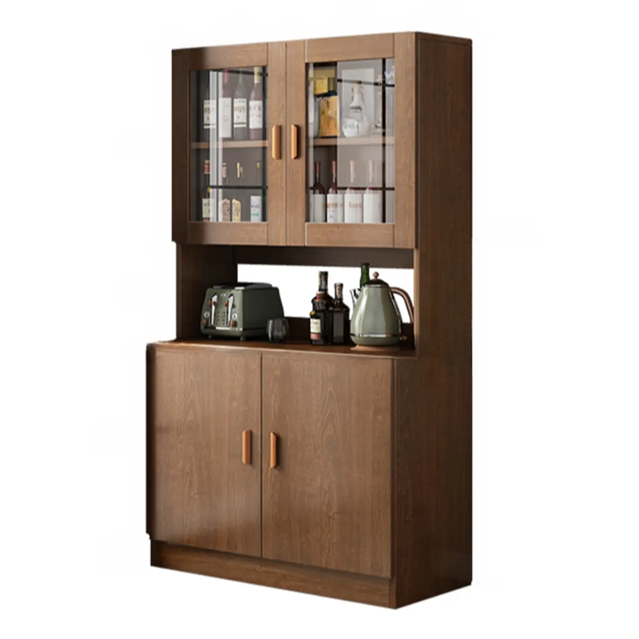 Modern Wooden Sideboard with Cabinets & Shelves