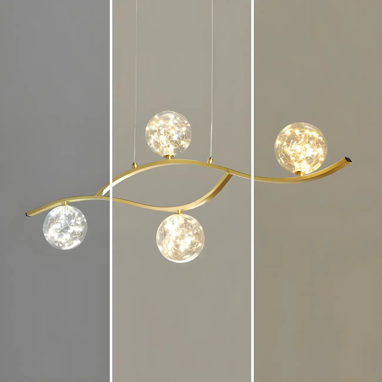 Modern Adjustable Clear Glass LED Pendant Light