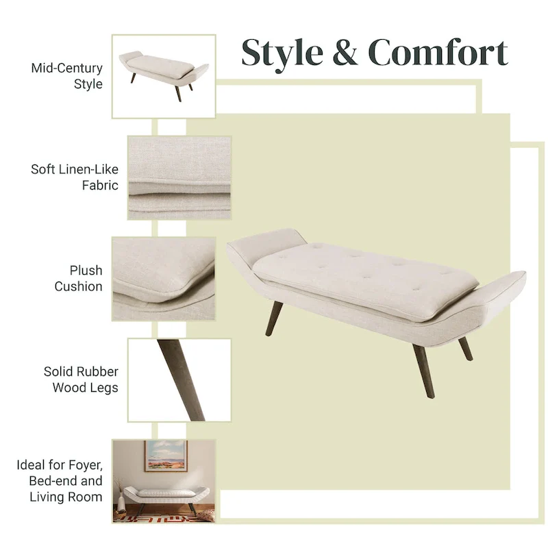 Newcastle Fabric Tufted Bench