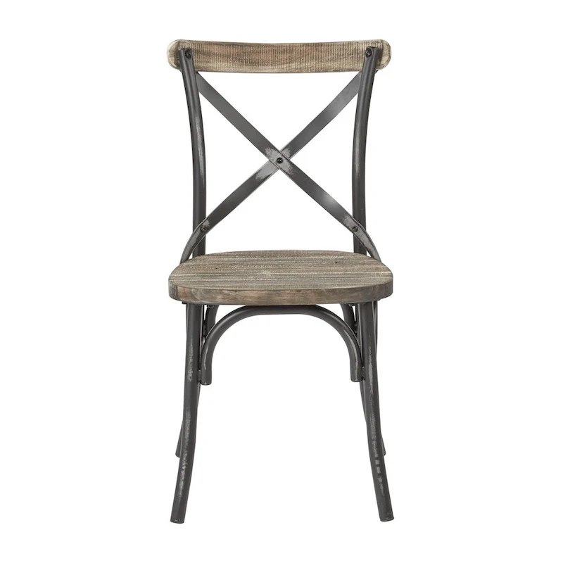Somerset X Back Antique Metal Dining Chair