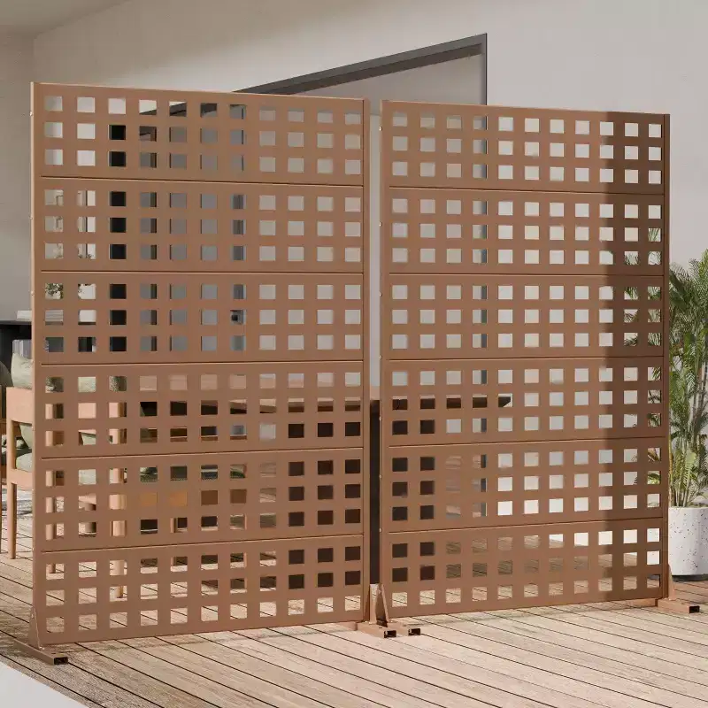 PexFix Metal Outdoor Privacy Screen Freestanding Decorative Fence & Room Divider All-Weather Outdoor Trellis for Climbing Plants for Patio Garden