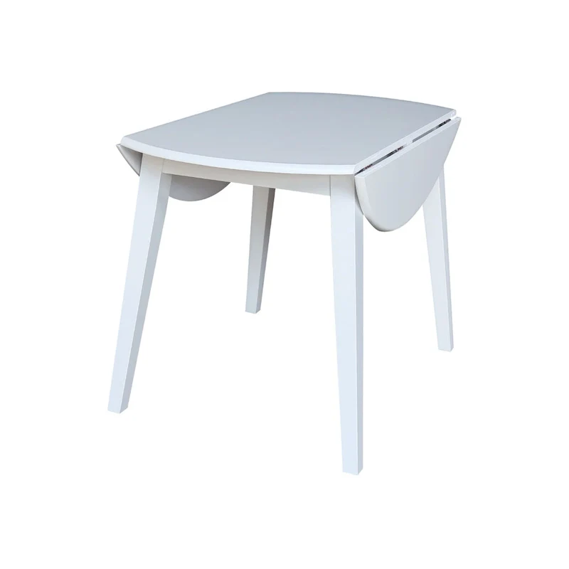 42 in. Solid Wood Round Dual Drop Leaf Table