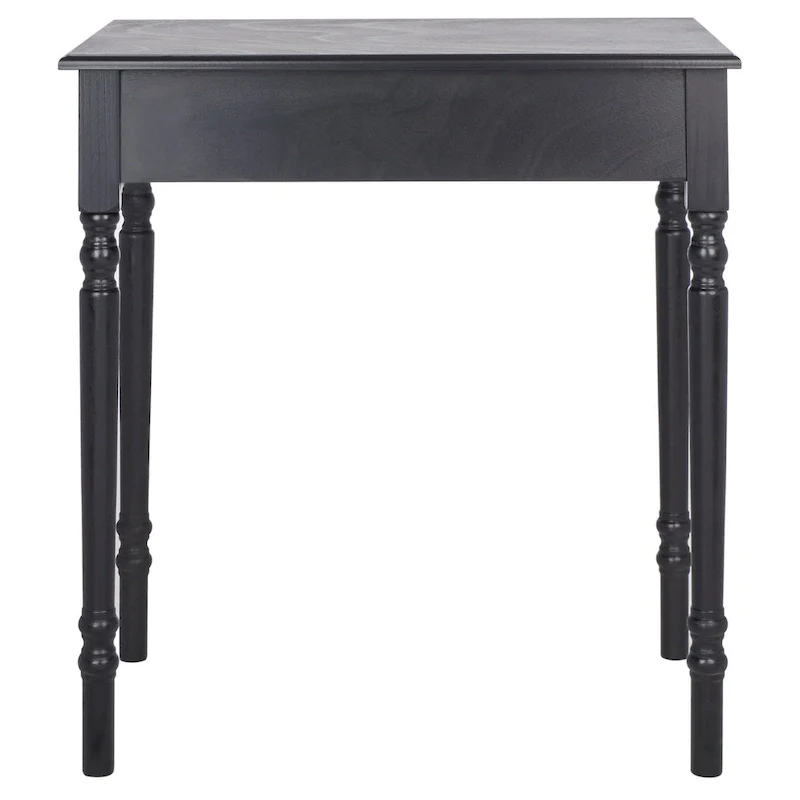 Classic 1-Drawer Writing Desk with Turned Legs & Rich Brown Top