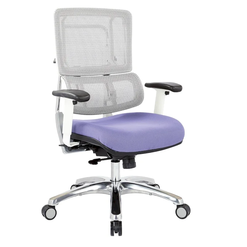 Mesh Back Manager Chair with Fabric Seat – Violet / Olive / Jade / Rouge / Sky / Black / Blue / Orange, Seats 1