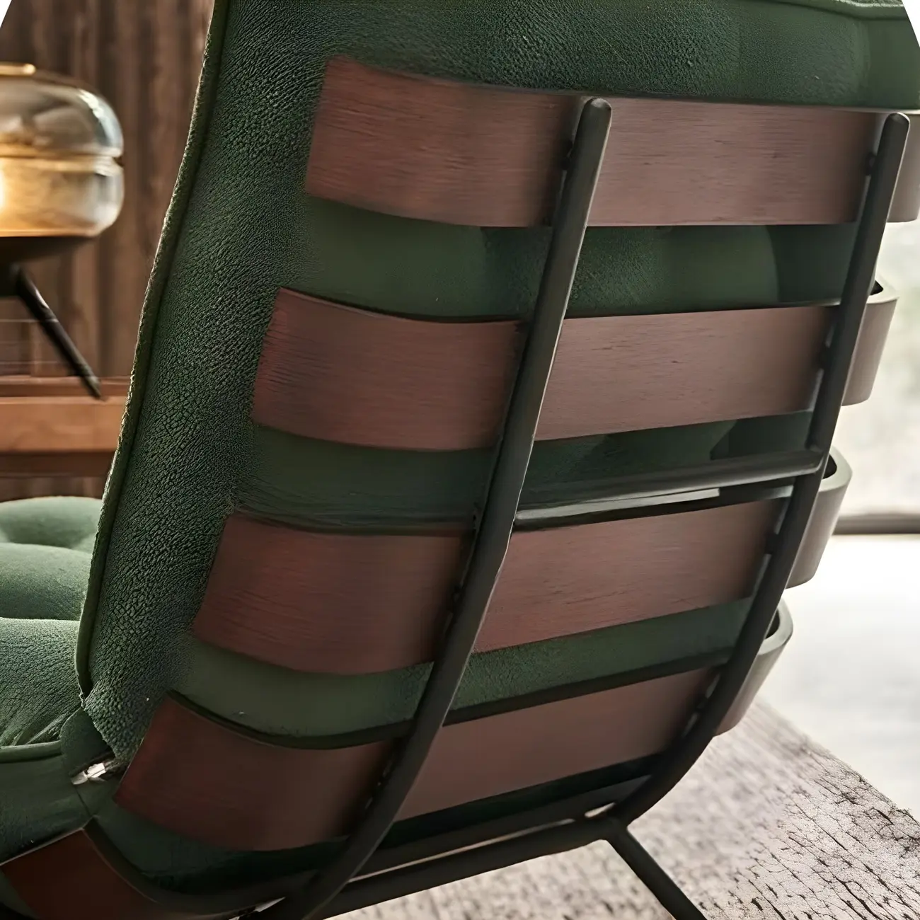 Traditional Tufted Mohair Reclining Accent Chair