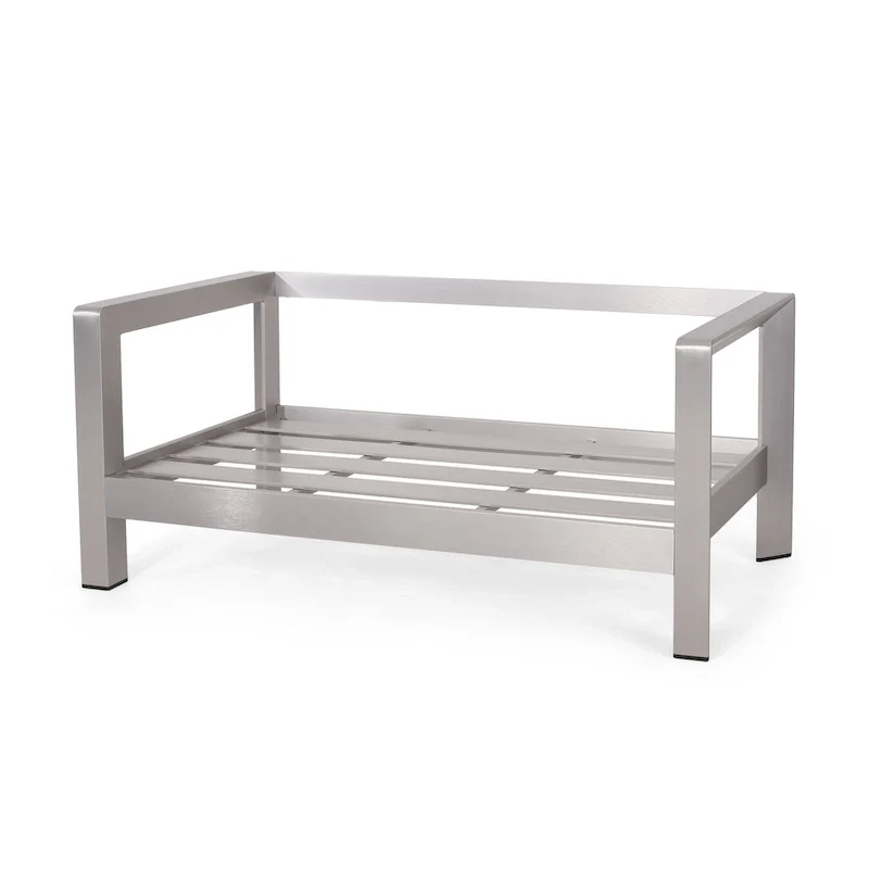 Aviara Aluminum Loveseat and Coffee Table by Christopher Knight Home