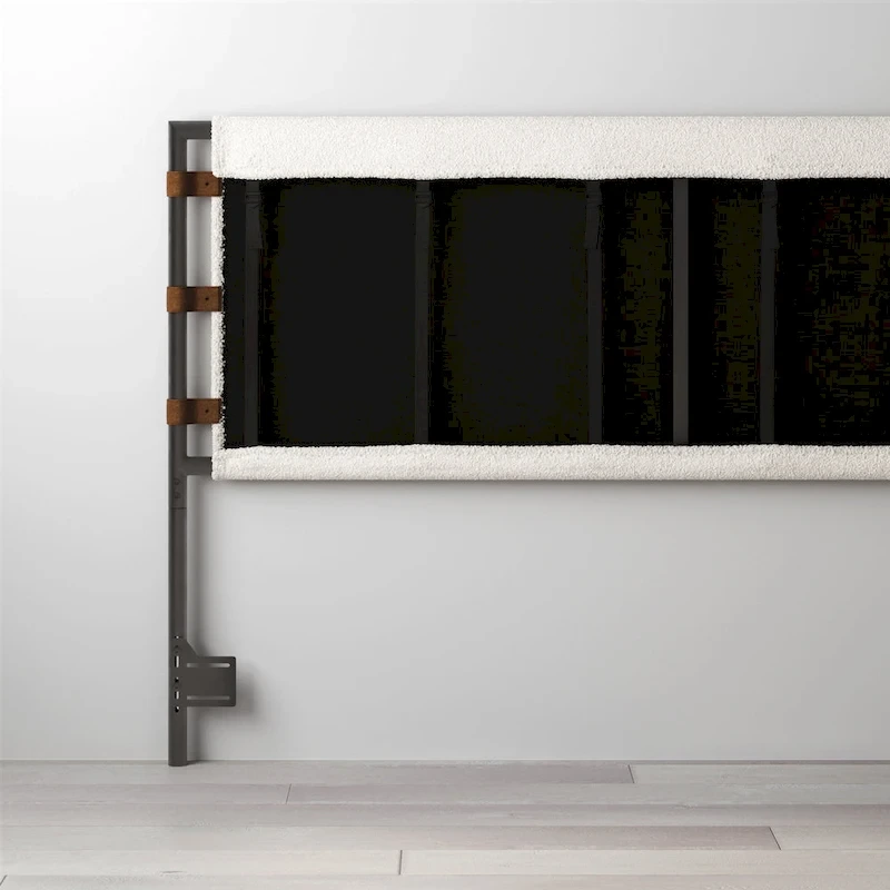 Nathan James Aspen Bed Headboard, Boucle Upholstered Headboard with Matte Metal Frame