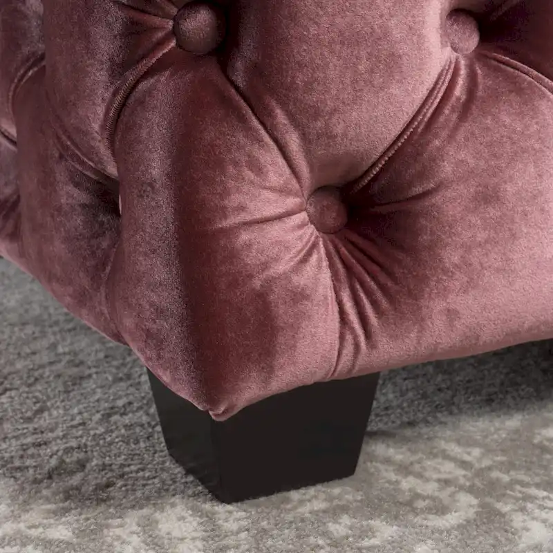 Jaymee Modern Glam Button Tufted Velvet Ottoman by Christopher Knight Home