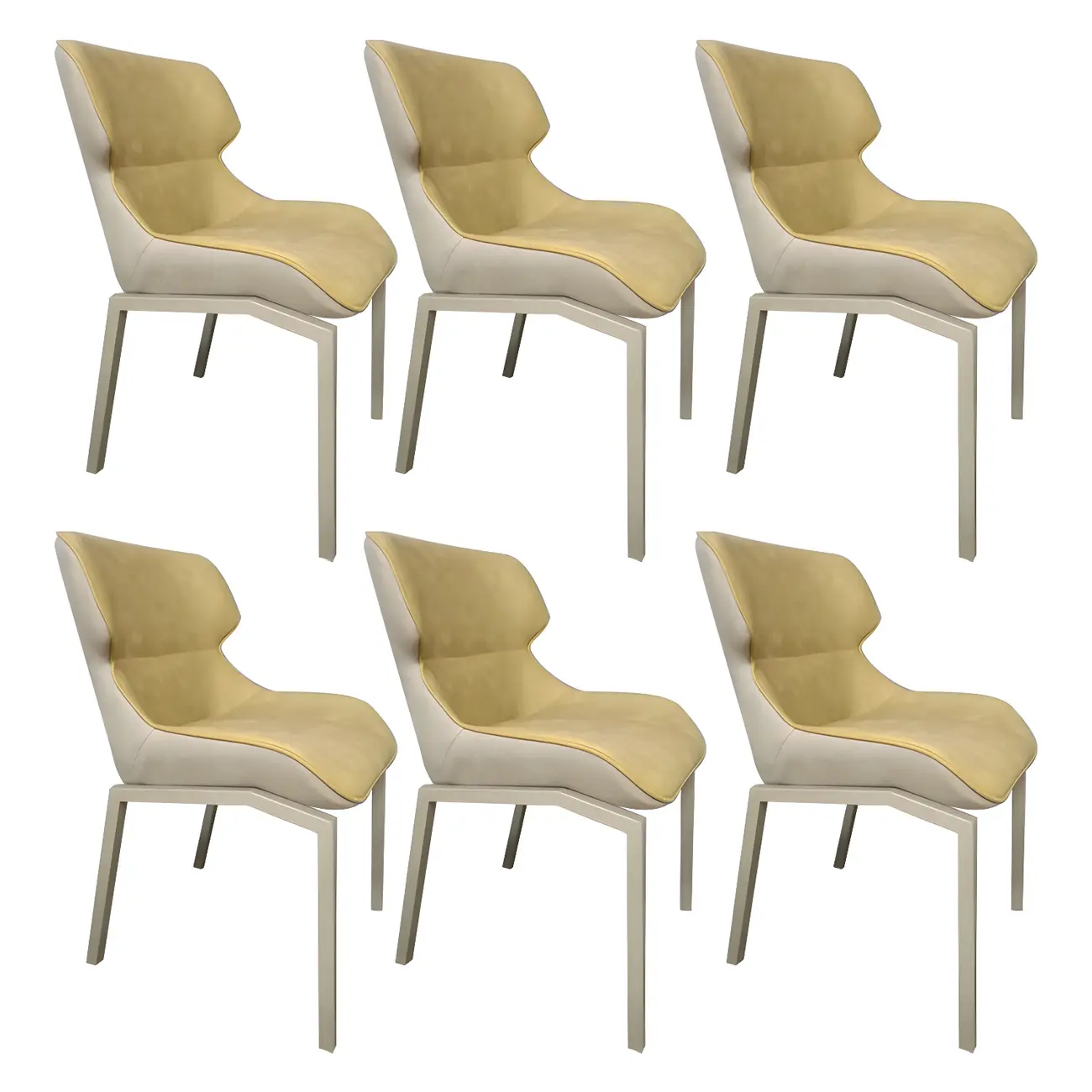 Camel Faux Leather Upholstered Dining Chair with Metal Legs