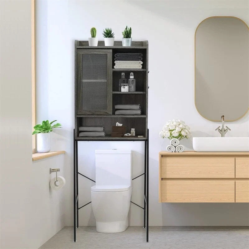 Over the Toilet Storage Cabinet - 11.6D x 24.6W x 67H