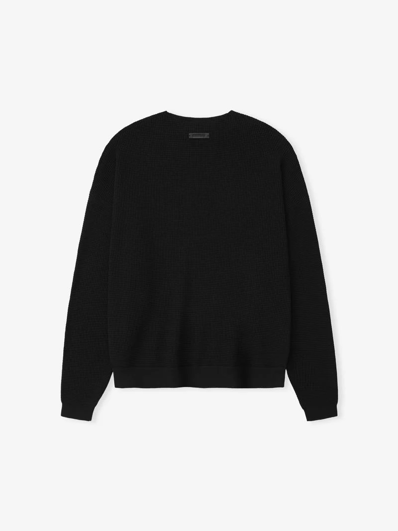 Waffle Crewneck 90s Sweater