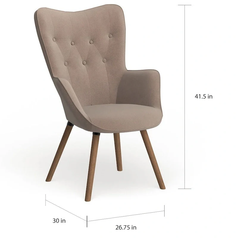 Button-tufted High-back Velvet Accent Chair