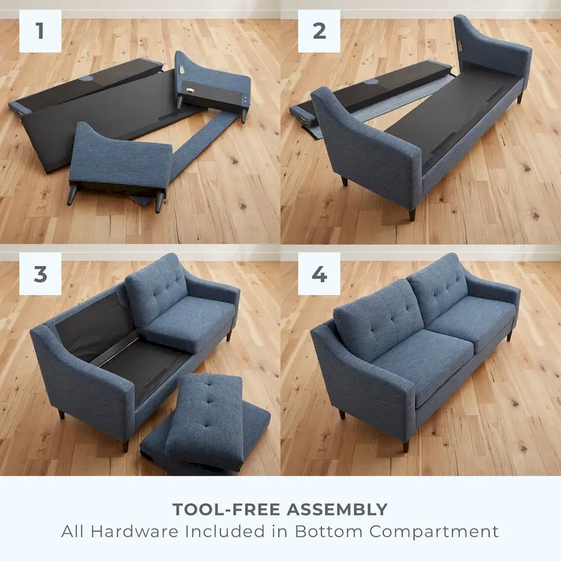 Brookside Ellen 75  Upholstered Scooped Arm Sofa