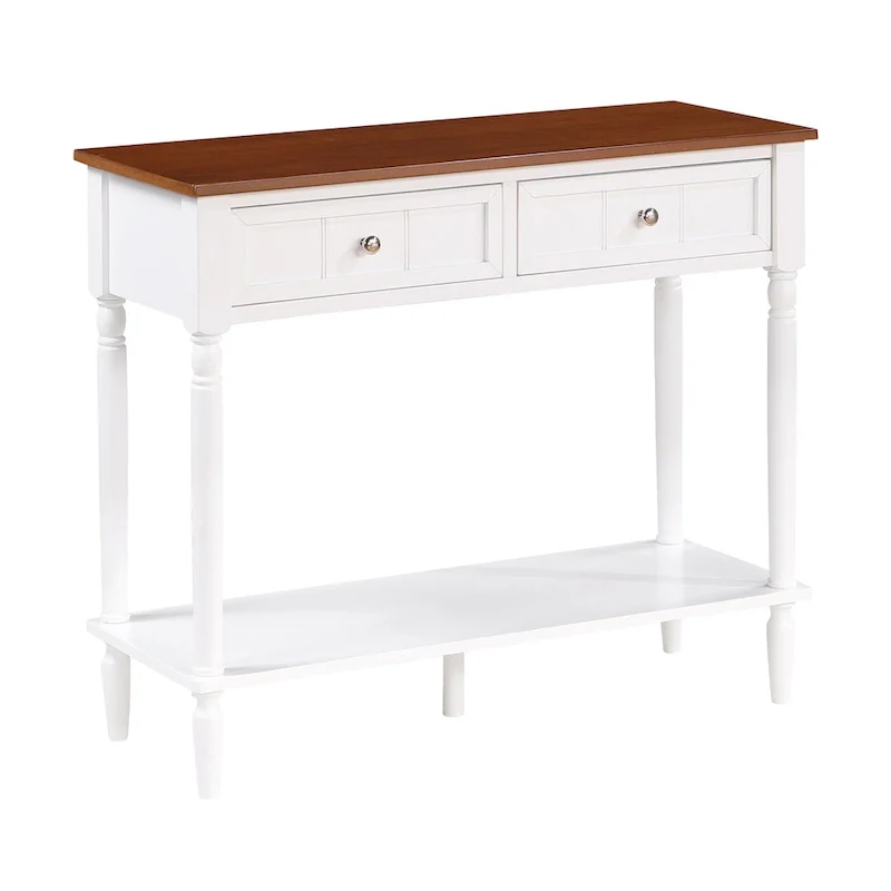 French Country 2 Drawer Hall Table with Shelf