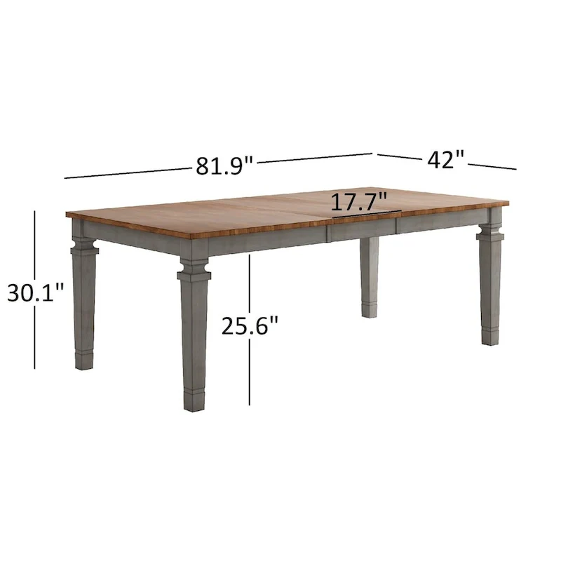 Elena Solid Wood Extendable Dining Table - Classic Style