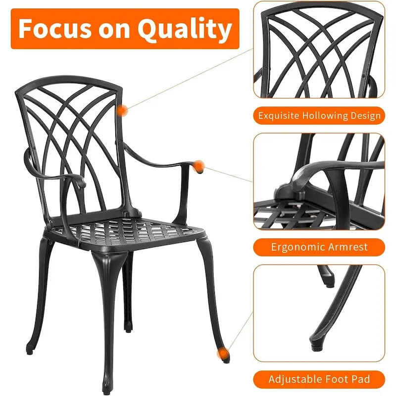 Round Patio Bistro Sets,Cast Aluminum Table and Chairs Set of 2