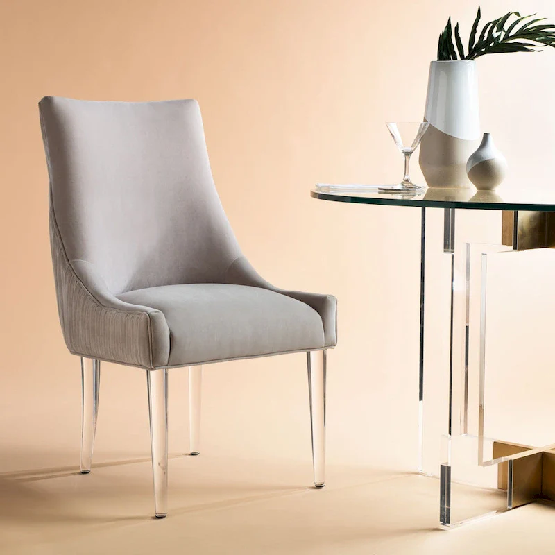 Acrylic Leg Dining Chair - 22W x 28D x 38H Modern Glamour Style