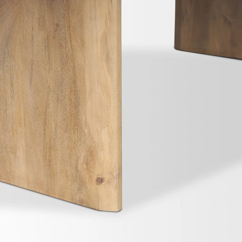 Isla Oval Dining Table w/Light Brown Wood Top & Arched Legs - 86.5L x 39.0W x 30.0H