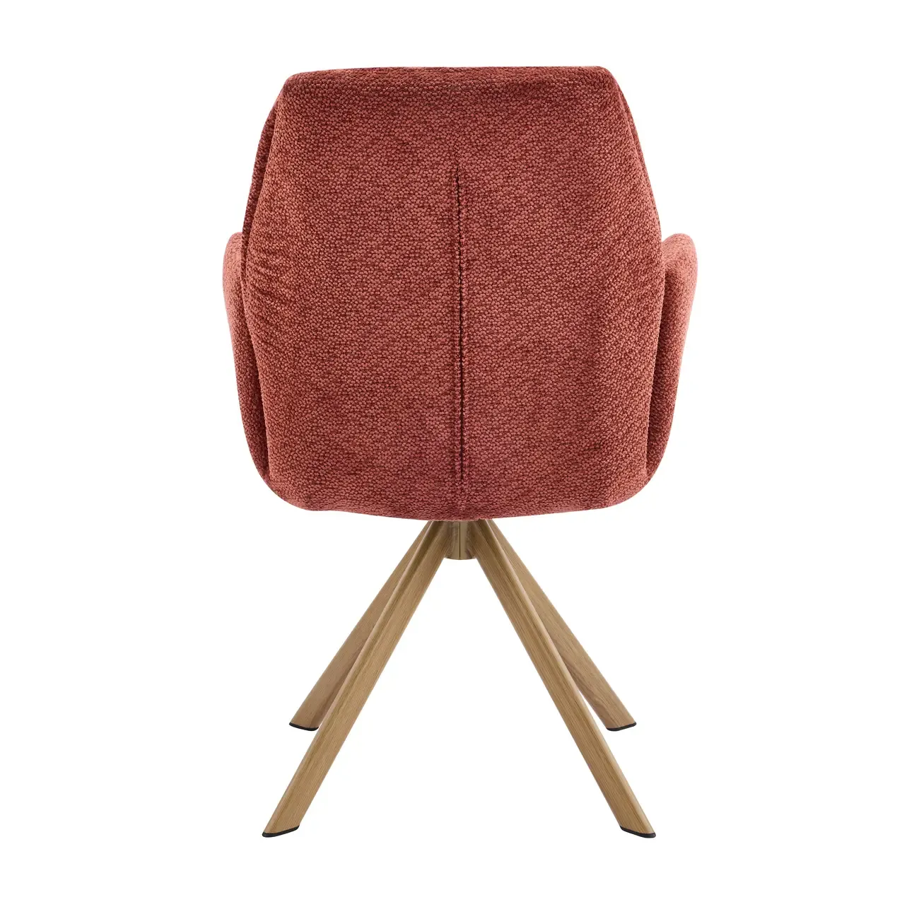 Red Swivel Modern Curved Back Fabric Arm Dining Chair