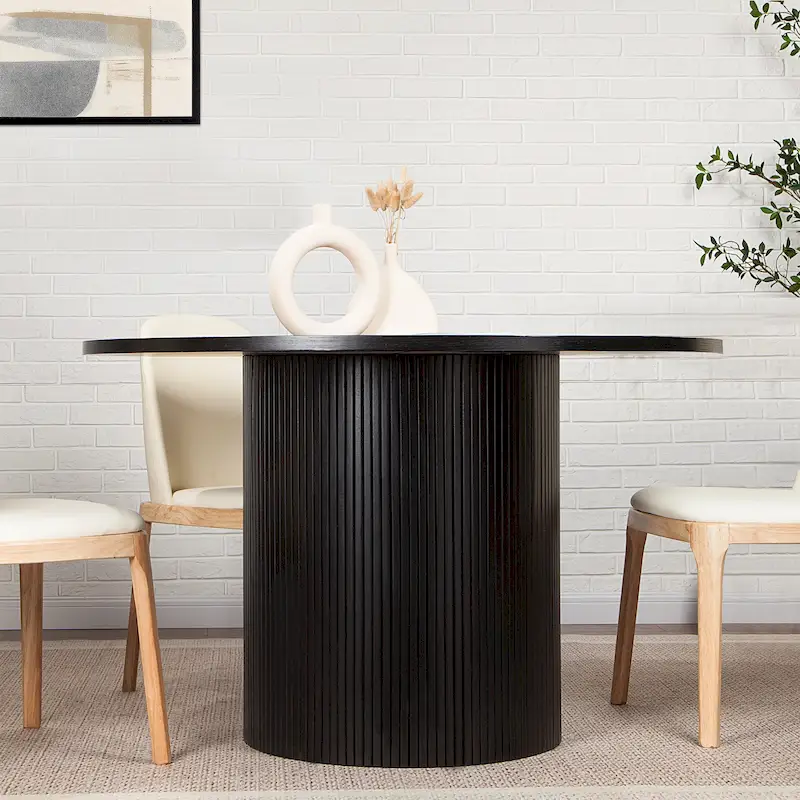 Round Fluted Pedestal Dining Table