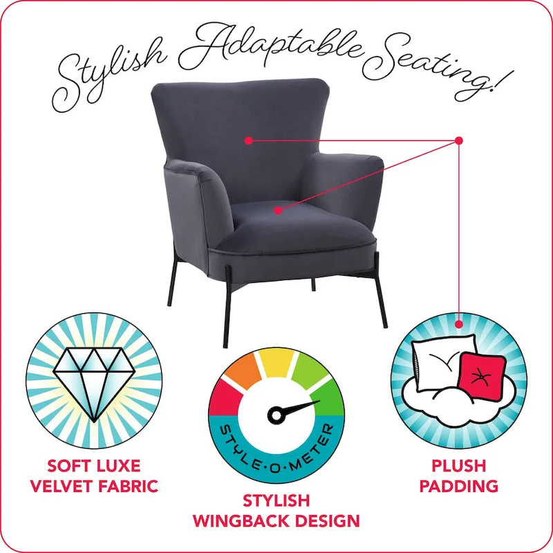 Eliana Modern Wingback Accent Chair