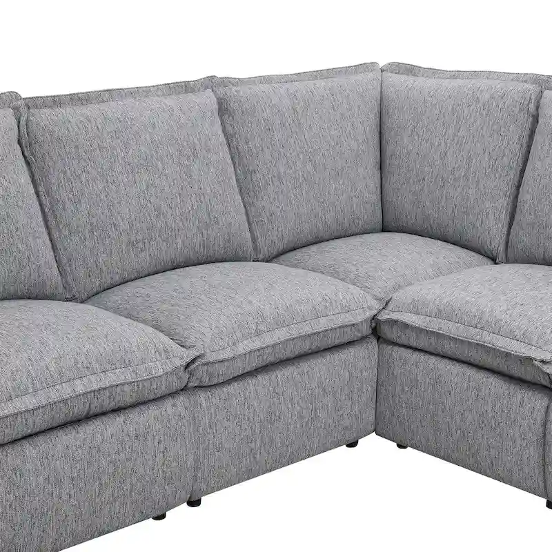 89.76 L-Shaped 5-Seater Sofa with Recliner