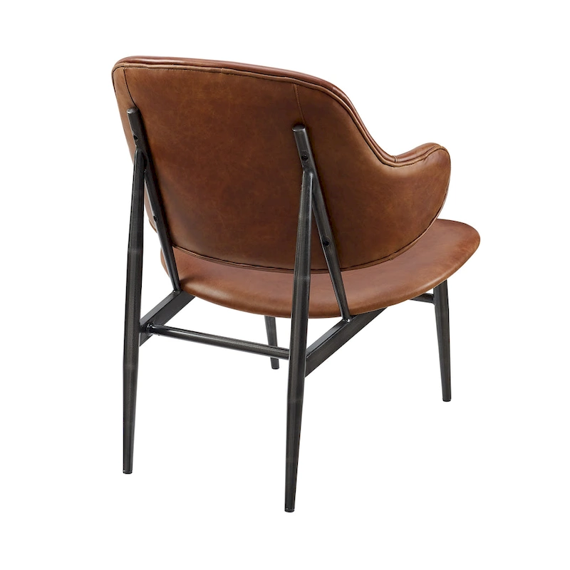 Art Leon Genuine Leather Accent Lounge Chair