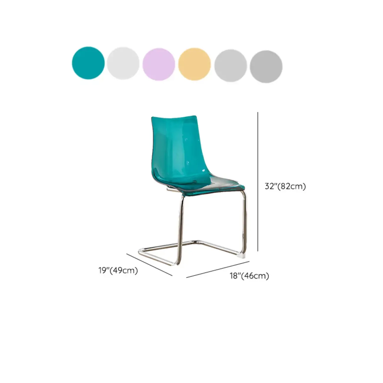 Modern Armless Plastic & Acrylic Dining Chair