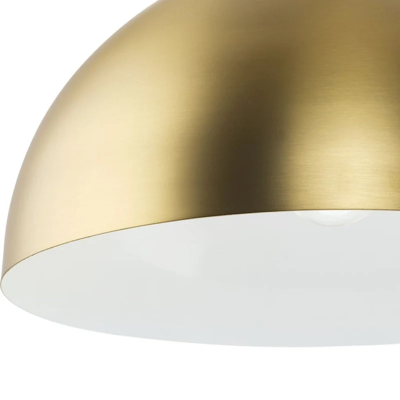 Perimeter Collection One-Light Brushed Gold Mid-Century Modern Pendant with metal Shade - 15.75 in x 15.75 in x 8.62 in