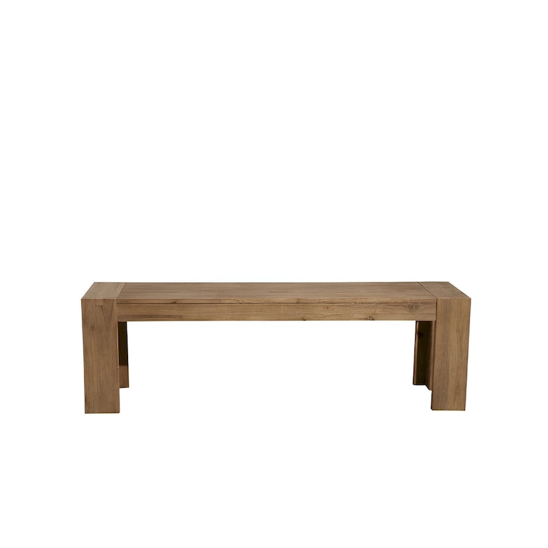 HomeRoots 58  Natural Distressed Solid Wood Dining Bench - 58