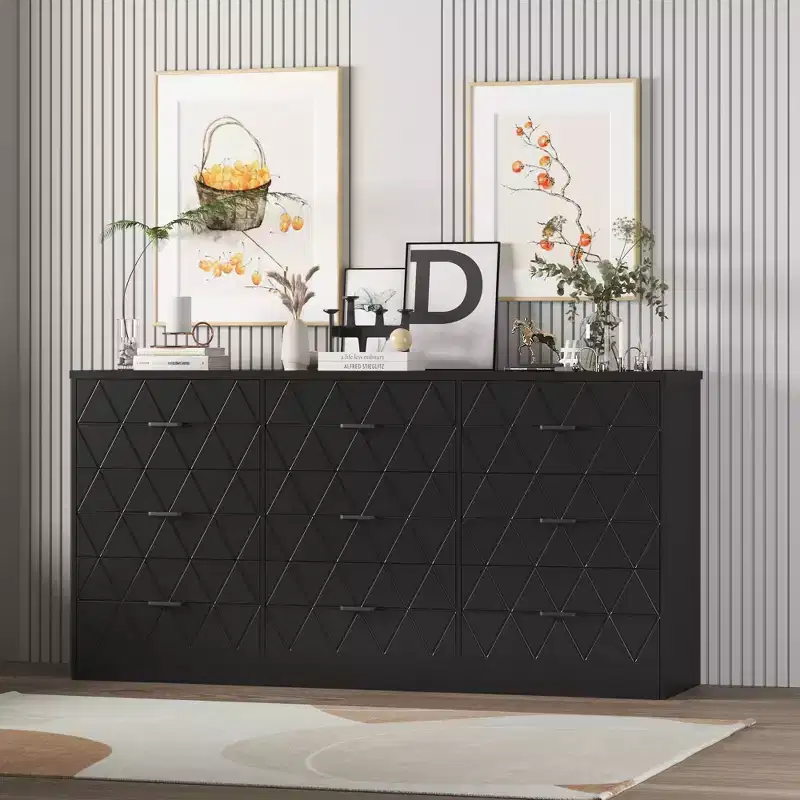 COZONY 63 9 Drawer Dresser, Wide Drawer Storage Organizer for Bedroom, Hallway & Living Room, Dressers & Chests of Drawers