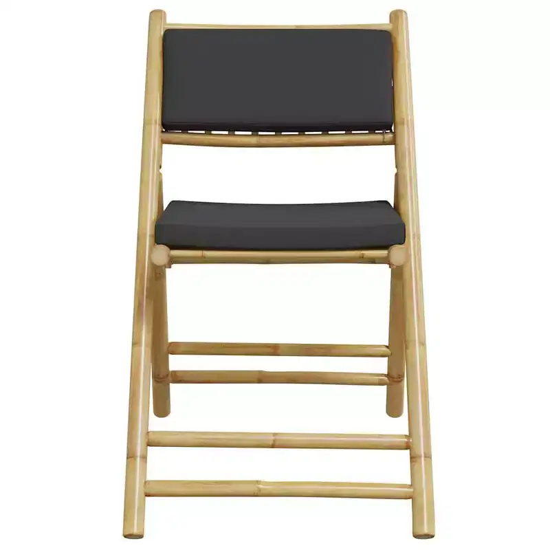 vidaXL Folding Bistro Set with Bamboo and Cushions