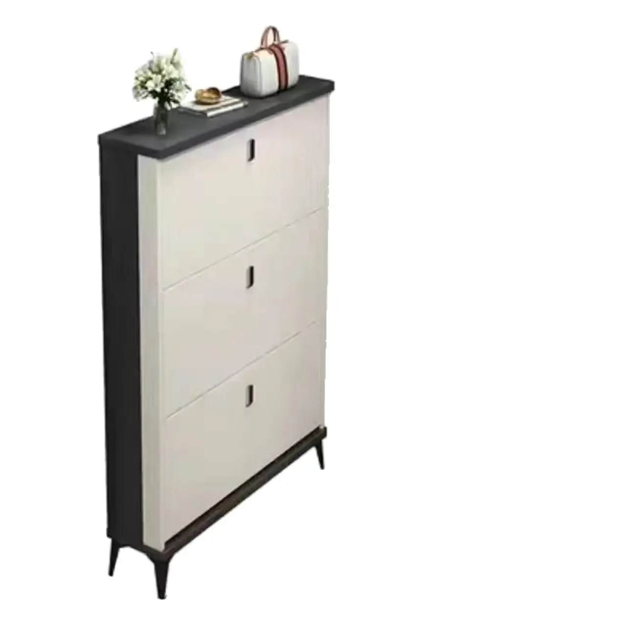 Modern Wood Shoe Cabinet with Adjustable Shelves