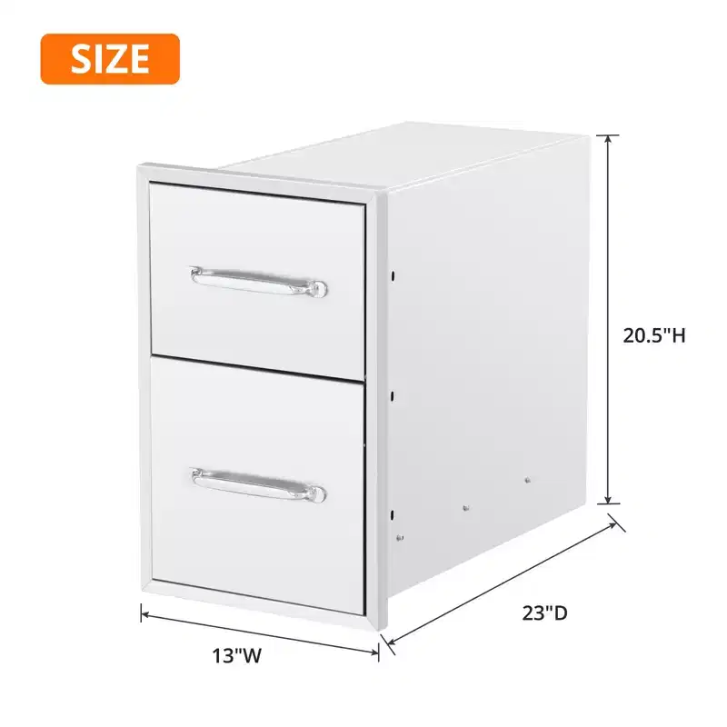 Outdoor Kitchen Drawers, Stainless Steel BBQ Drawers for BBQ Island, Patio Grill Station, Stainless Steel Built-in BBQ Drawer