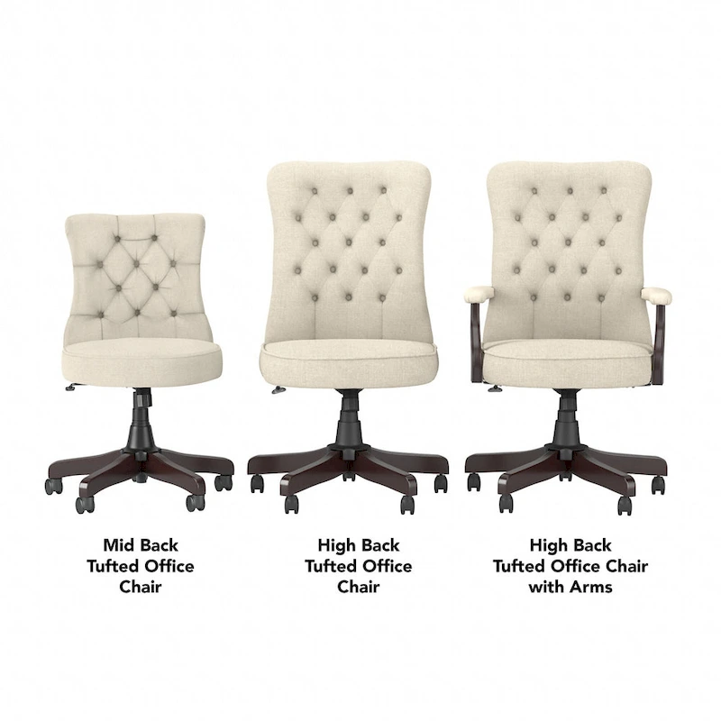 Cabot High Back Tufted Office Chair with Arms by Bush Furniture