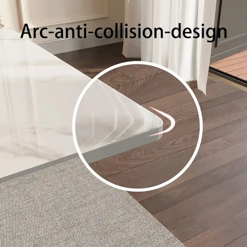 7 - Piece Extendable Sintered Stone Dining Table Dining Set With 6 Fabric Chairs