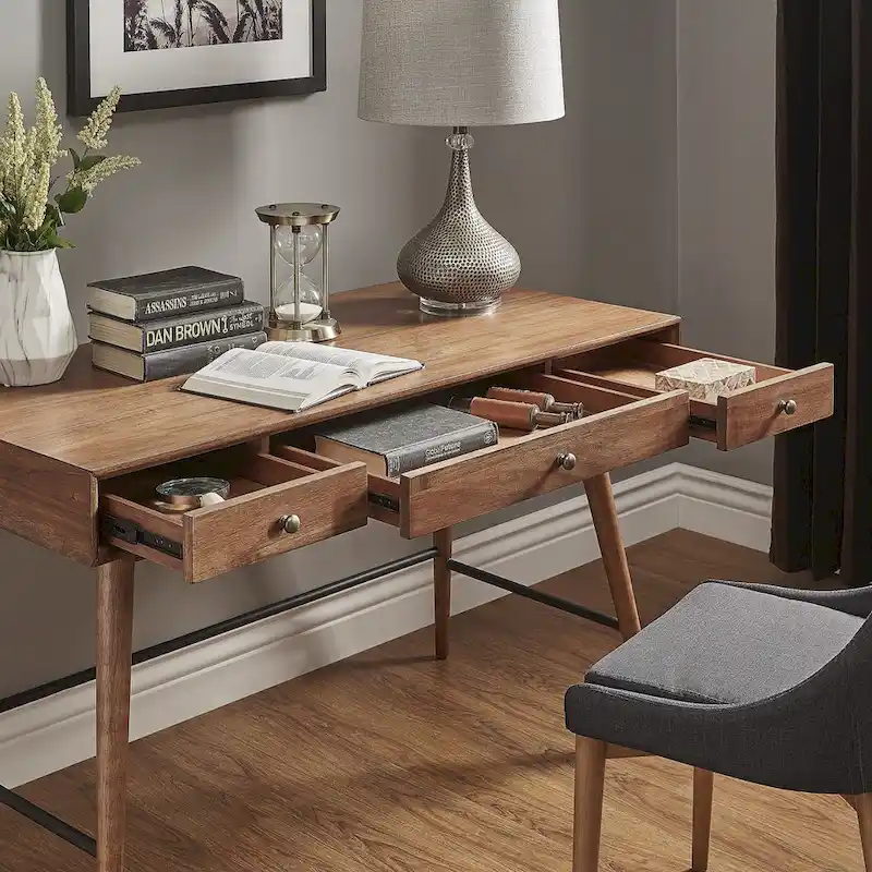 Aksel Wood 3-drawer Writing Desk by iNSPIRE Q Modern