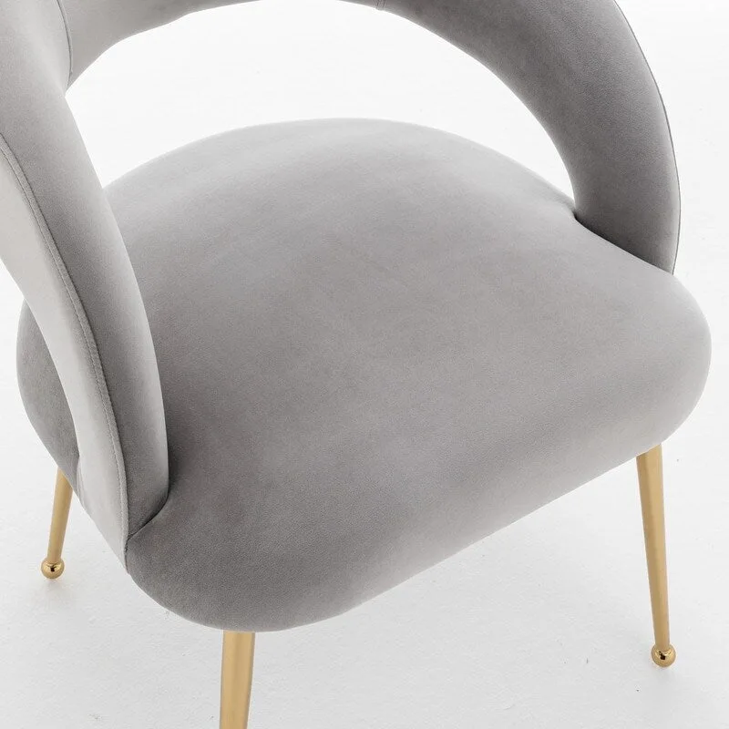 SEYNAR Mid Century Modern Velvet Upolstered Open-Back Dining Chair Set of 6