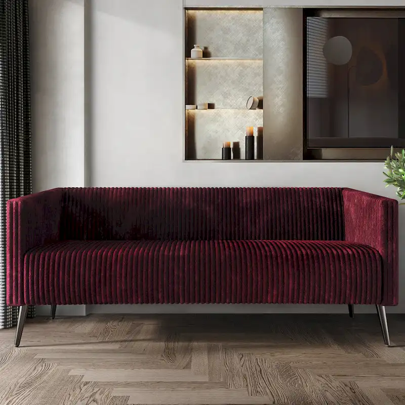CraftPorch Corduroy Modern and Glamorous Velvet Upholstered Sofa