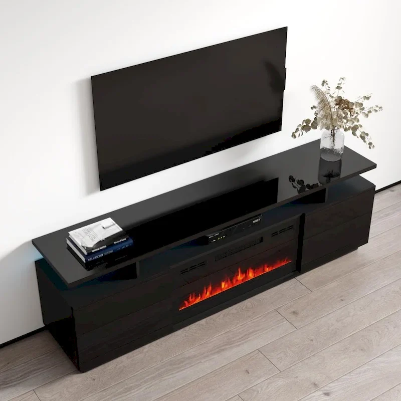 Meble Furniture Eva Modern TV Stand with Electric Fireplace