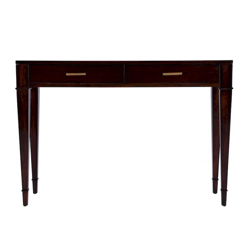 2 Drawer 46  Burl Wood Console Table