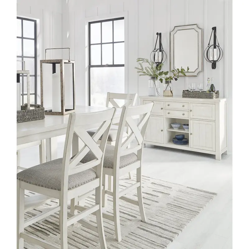 Signature Design by Ashley Robbinsdale Antique White Dining Server - 56 W x 18 D x 36.13 H