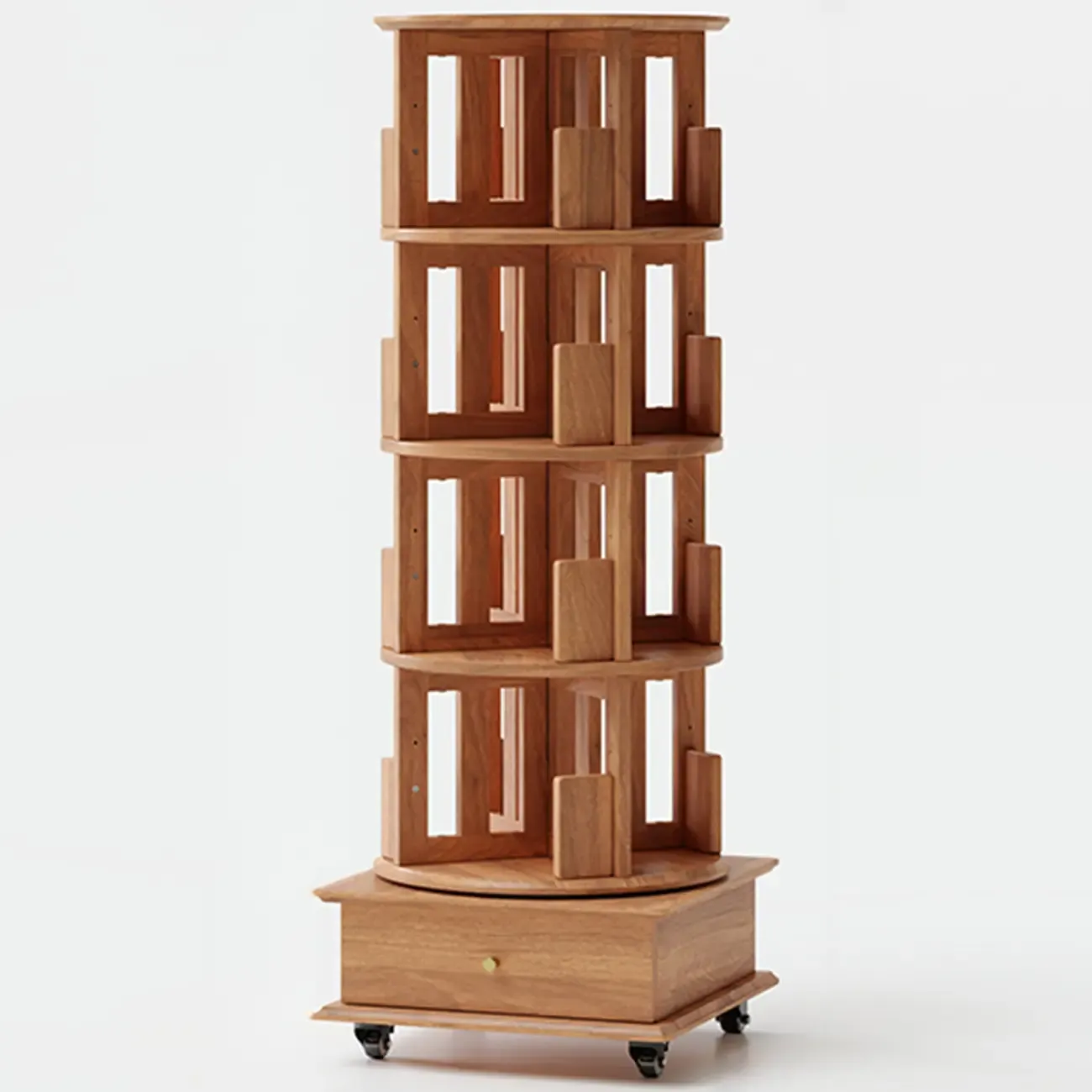 Wooden Vertical Narrow Rotating Bookcase