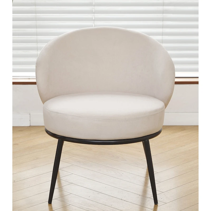 Mid Century Velvet Upholstered Living Room Accent Chair