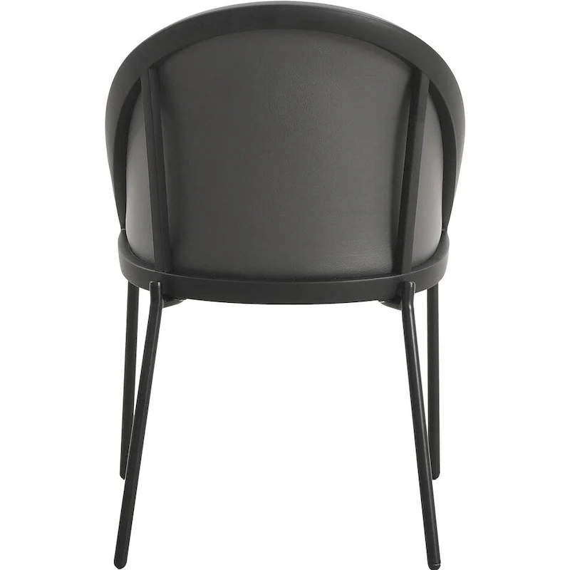 Urbane Upholstered Faux Leather Dining Chair with Powder Coated Steel Legs by LeisureMod