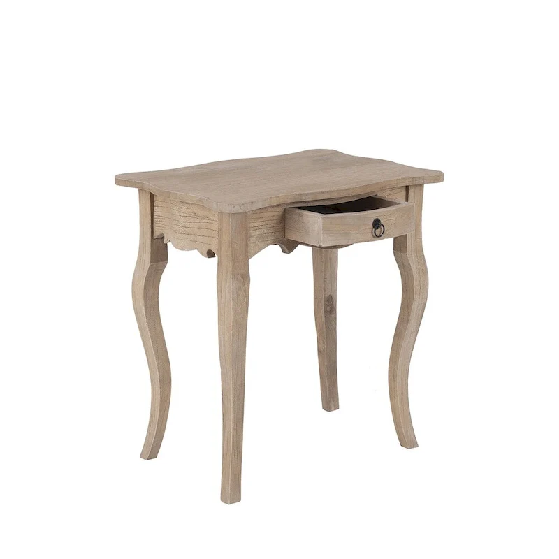 Unfinished Mindi Wood Side Table With Drawer by  - 26 x 18 x 26